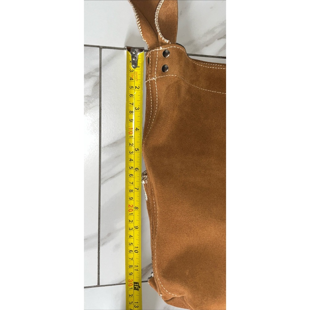 Handmade Suede Leather Wide Strap Crossbody Bag Brown Slouchy Artisan Boho UK - Picture 16 of 16